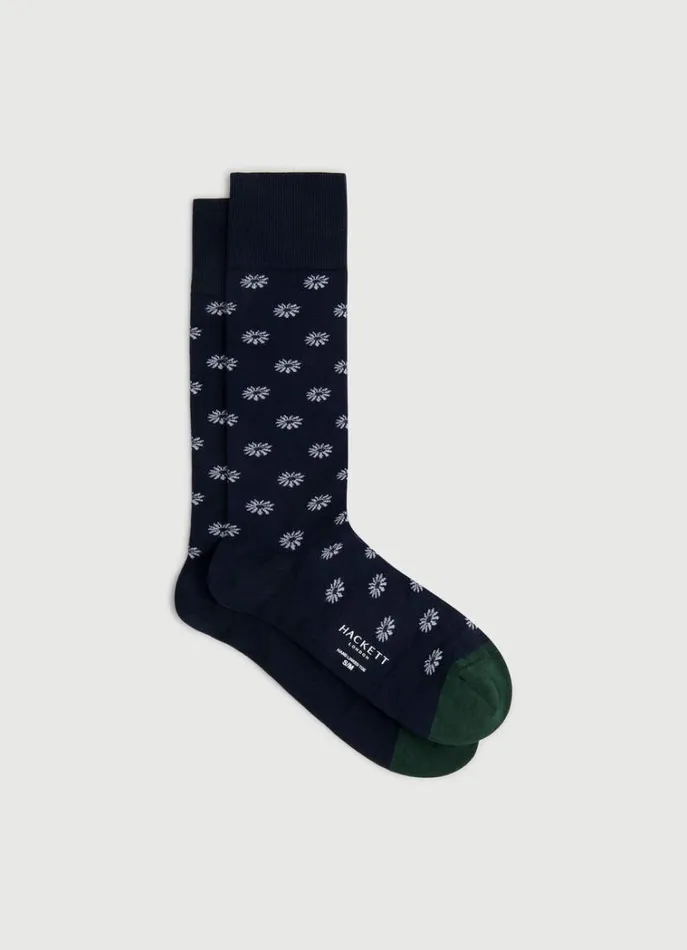 Men Socks and Underwear Hackett London Floral Cotton Socks Navy