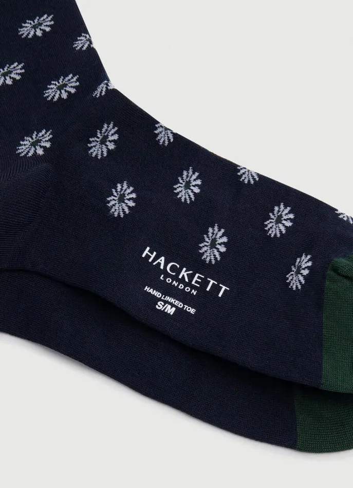 Men Socks and Underwear Hackett London Floral Cotton Socks Navy