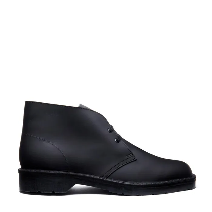 Men Solovair Chukka Boots Black Waxy Chukka Boot
