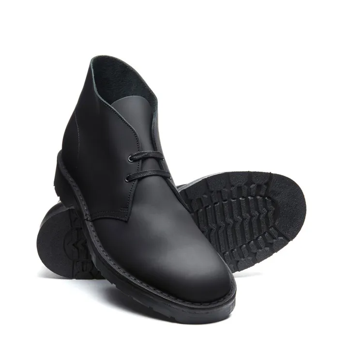 Men Solovair Chukka Boots Black Waxy Chukka Boot