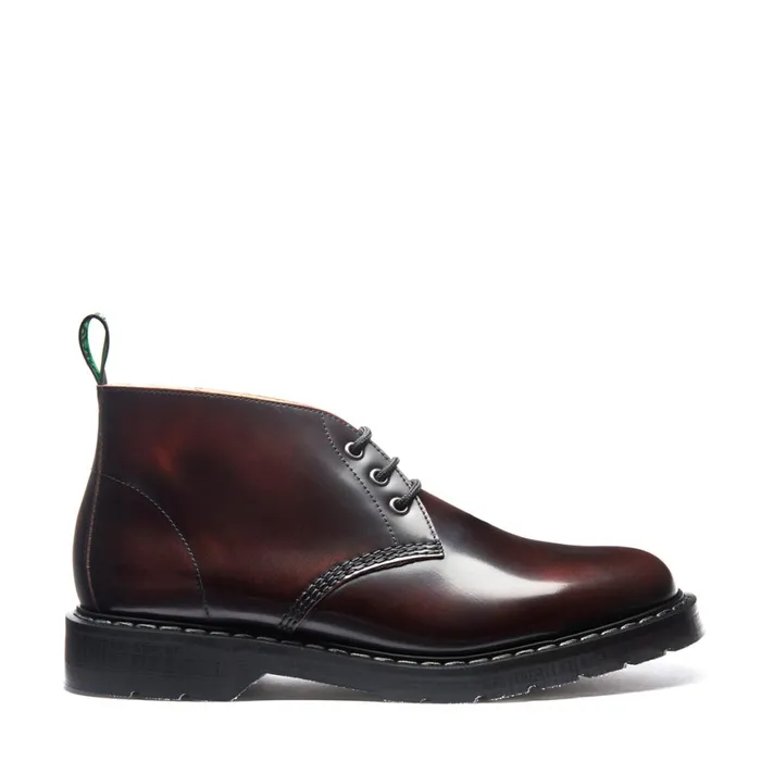 Men Solovair Chukka Boots Burgundy RubOff 3 Eye Chukka Boot