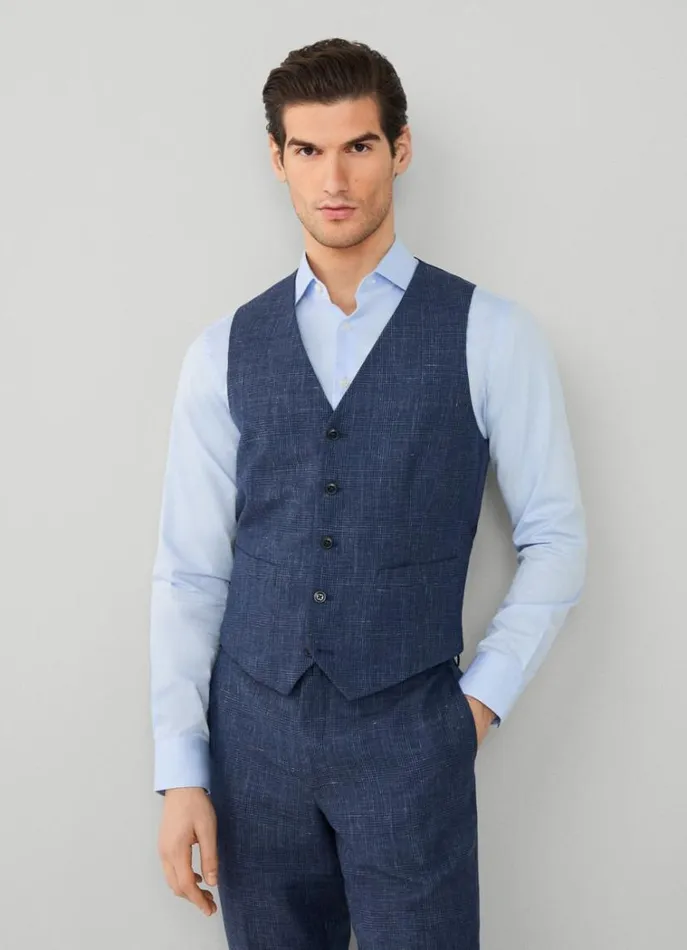 Men Suits Hackett London Prince Of Wales Check Trousers Blue