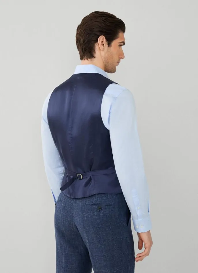 Men Suits Hackett London Prince Of Wales Check Trousers Blue
