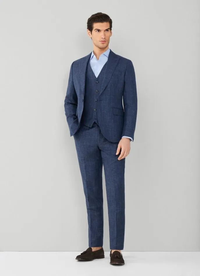 Men Suits Hackett London Prince Of Wales Check Trousers Blue