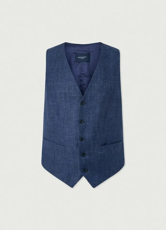 Men Suits Hackett London Prince Of Wales Check Trousers Blue