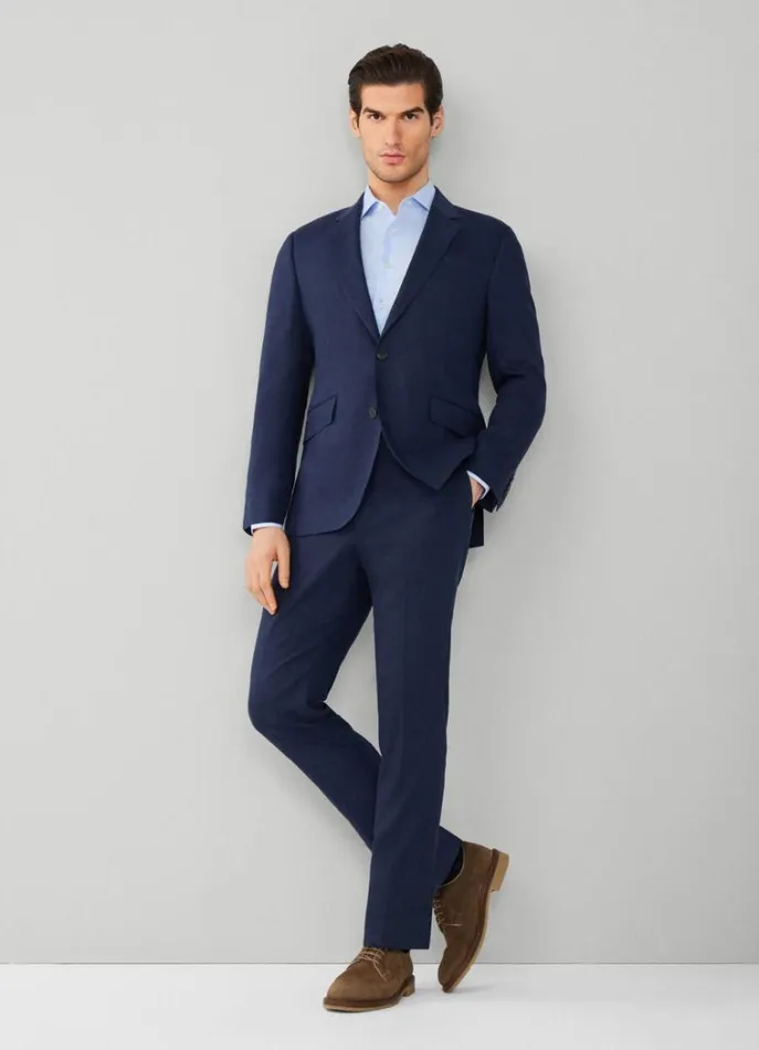 Men Suits Hackett London Stretch Linen Suit Navy