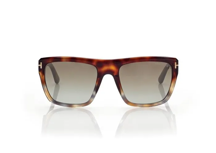 Men SUNGLASSES Tom Ford Alberto Sunglasses Dark Havana Silver