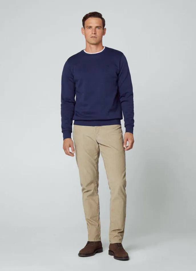 Men Sweatshirts Hackett London Classic Fit Crew Neck Sweatshirt Navy