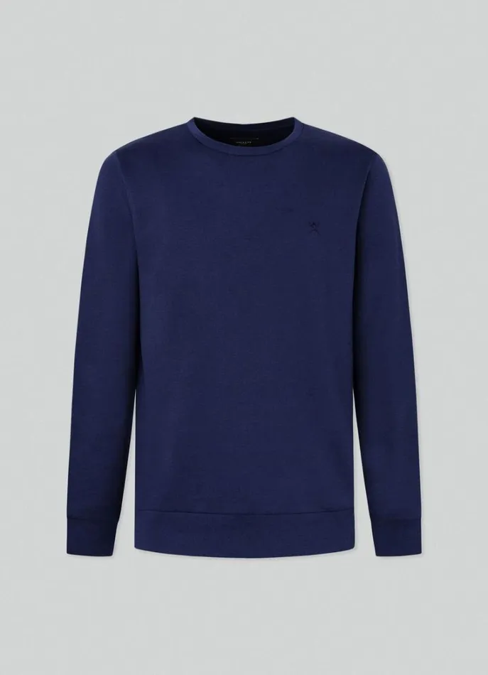 Men Sweatshirts Hackett London Classic Fit Crew Neck Sweatshirt Navy