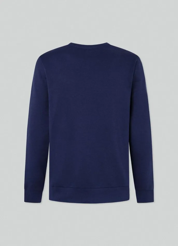 Men Sweatshirts Hackett London Classic Fit Crew Neck Sweatshirt Navy