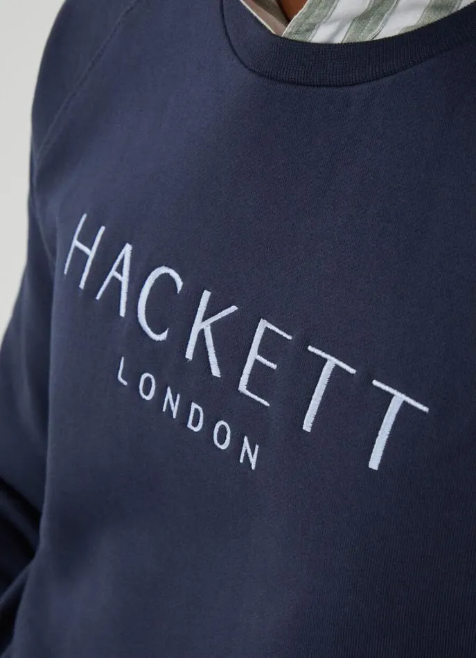 Men Sweatshirts Hackett London Classic Fit Heritage Sweatshirt Navy