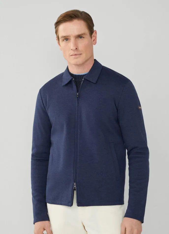 Men Sweatshirts Hackett London Classic Fit Sport Jacket Navy