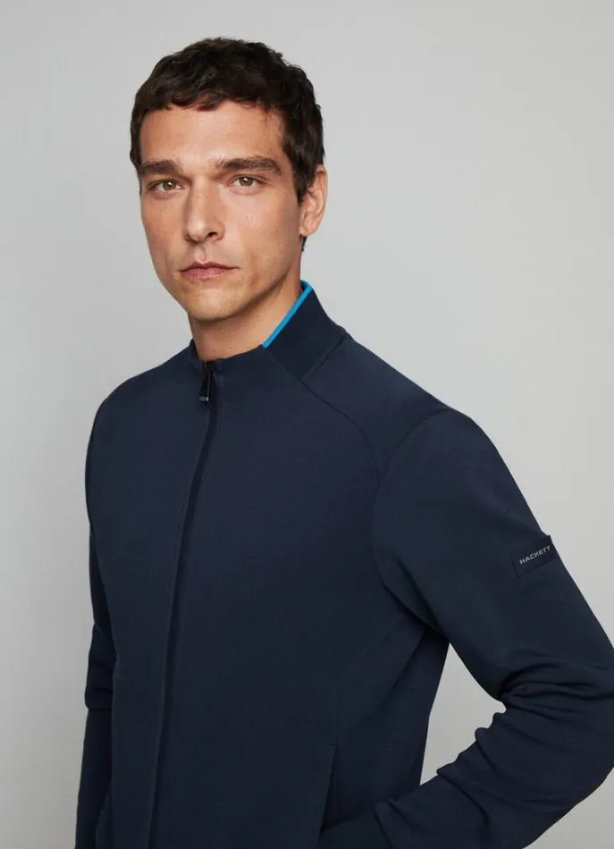 Men Sweatshirts Hackett London FullZip Track Top Navy