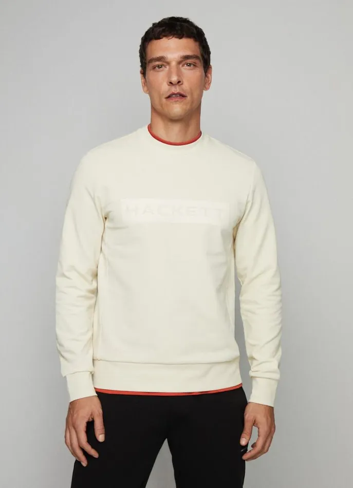 Men Sweatshirts Hackett London Hackett Sport Classic Sweatshirt Bone