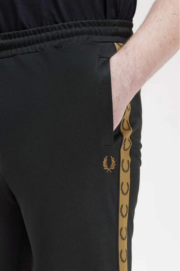 Men Taped Track Pants Blackshaded Stone Fred Perry Tracksuits