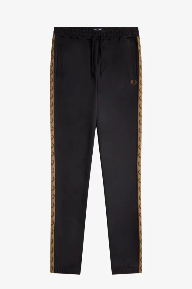 Men Taped Track Pants Blackshaded Stone Fred Perry Tracksuits
