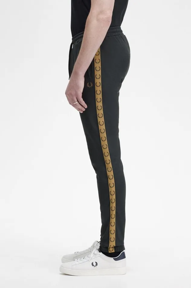Men Taped Track Pants Blackshaded Stone Fred Perry Tracksuits