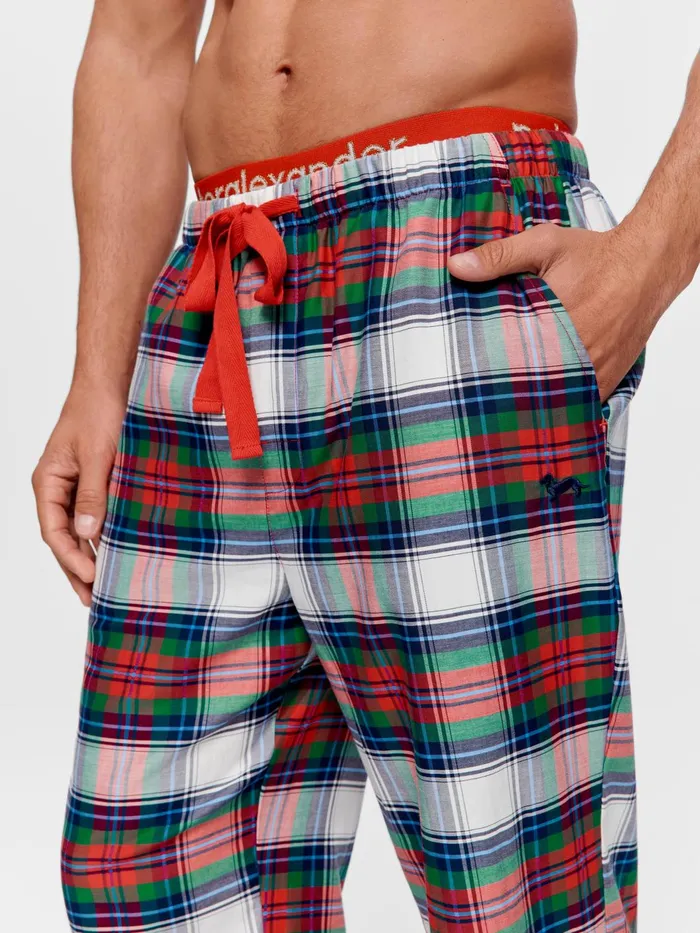 Men Tartan Classic Pant Multi Peter Alexander Pants