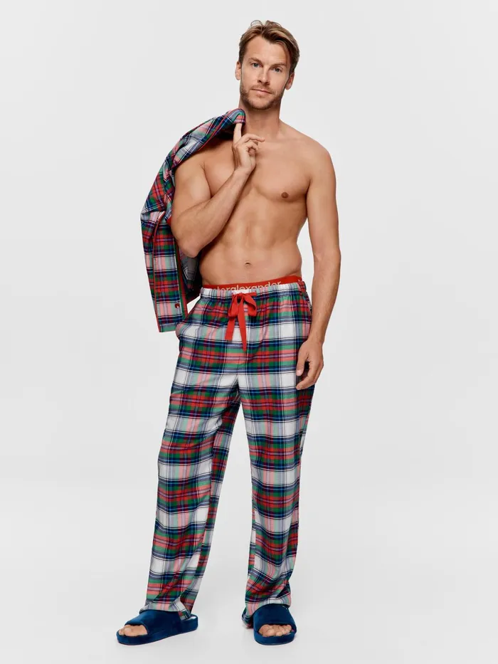 Men Tartan Classic Pant Multi Peter Alexander Pants