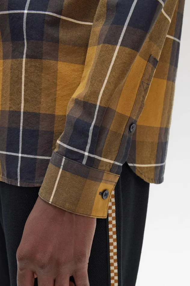 Men Tartan Shirt Dark Caramel Fred Perry Shirts
