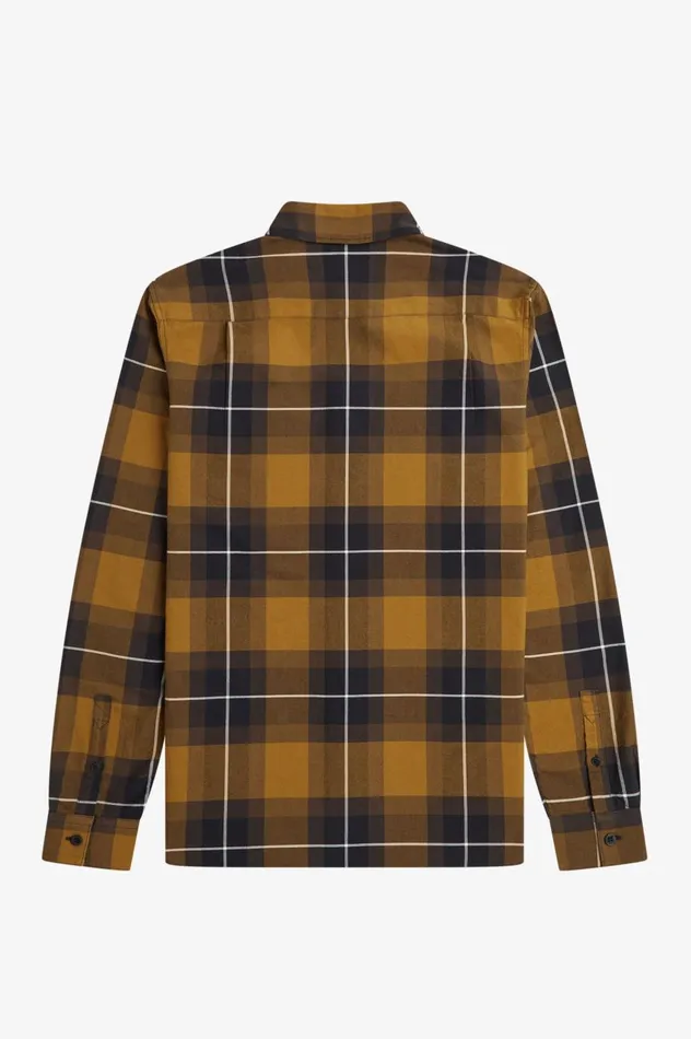 Men Tartan Shirt Dark Caramel Fred Perry Shirts