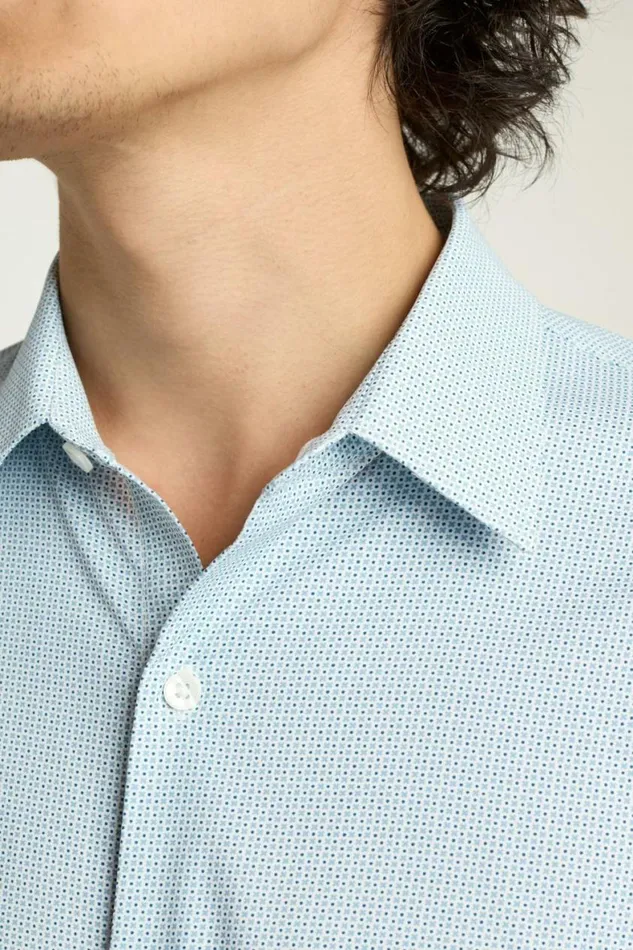 Men Tech Button Down Shirt Blue Micro Tile Geo Bonobos Business Casual Shirts