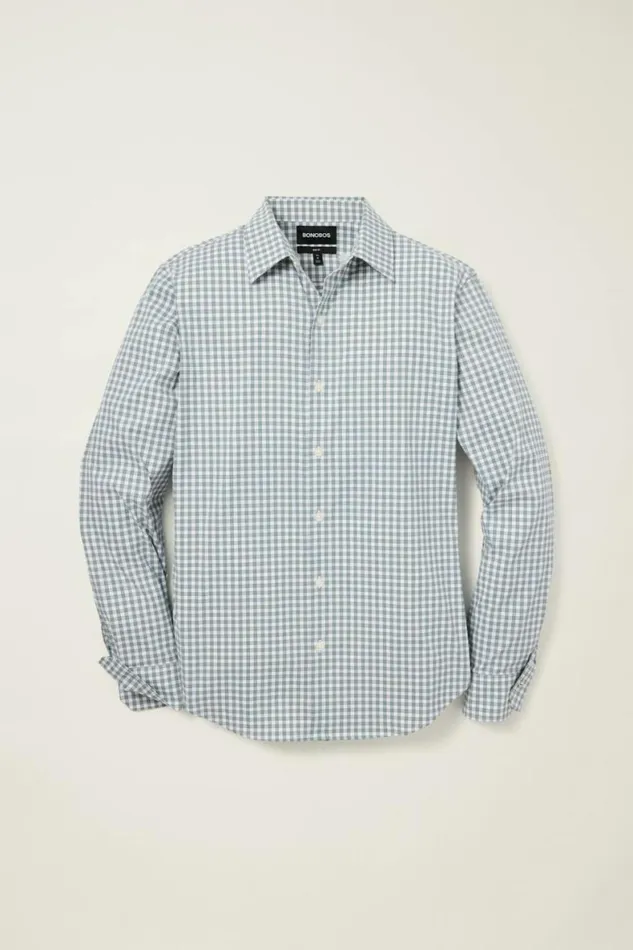 Men Tech Button Down Shirt Lily Plaid Bonobos Business Casual Shirts