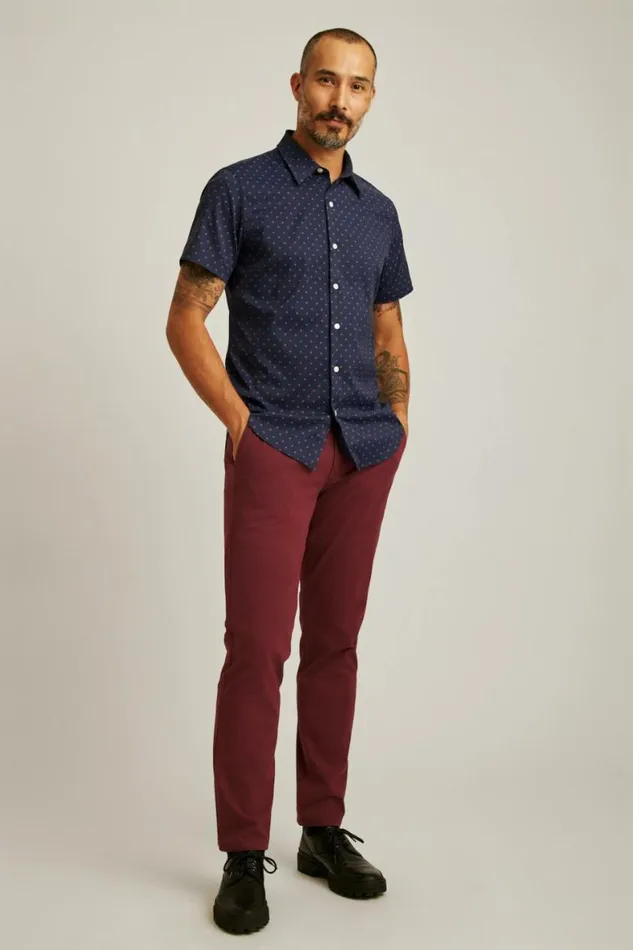 Men Tech Short Sleeve Shirt Navy Star Fire Geo Bonobos Short Sleeve Shirts