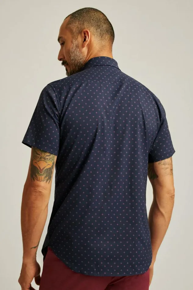 Men Tech Short Sleeve Shirt Navy Star Fire Geo Bonobos Short Sleeve Shirts