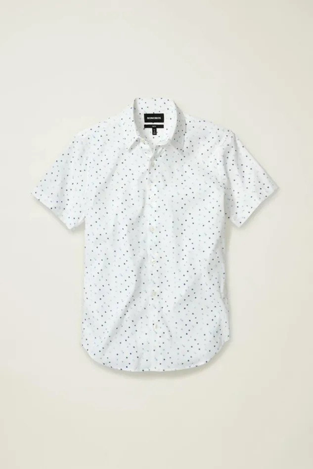 Men Tech Short Sleeve Shirt White Winter Wonderland Bonobos Short Sleeve Shirts