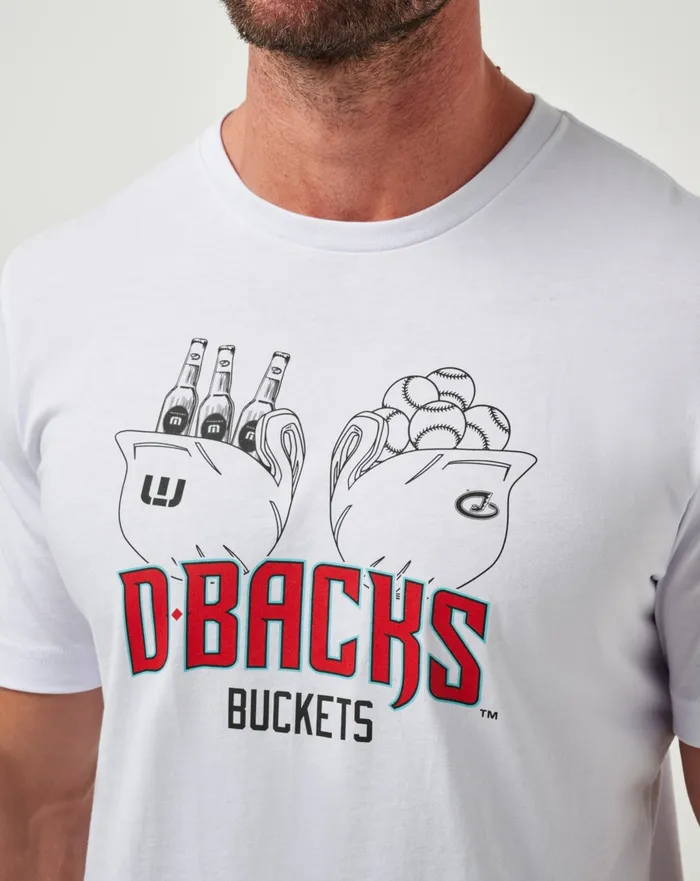 Men Tees TravisMathew ARIZONA DIAMONDBACKS STRIKE ONE TEE White