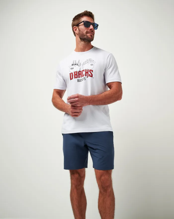 Men Tees TravisMathew ARIZONA DIAMONDBACKS STRIKE ONE TEE White
