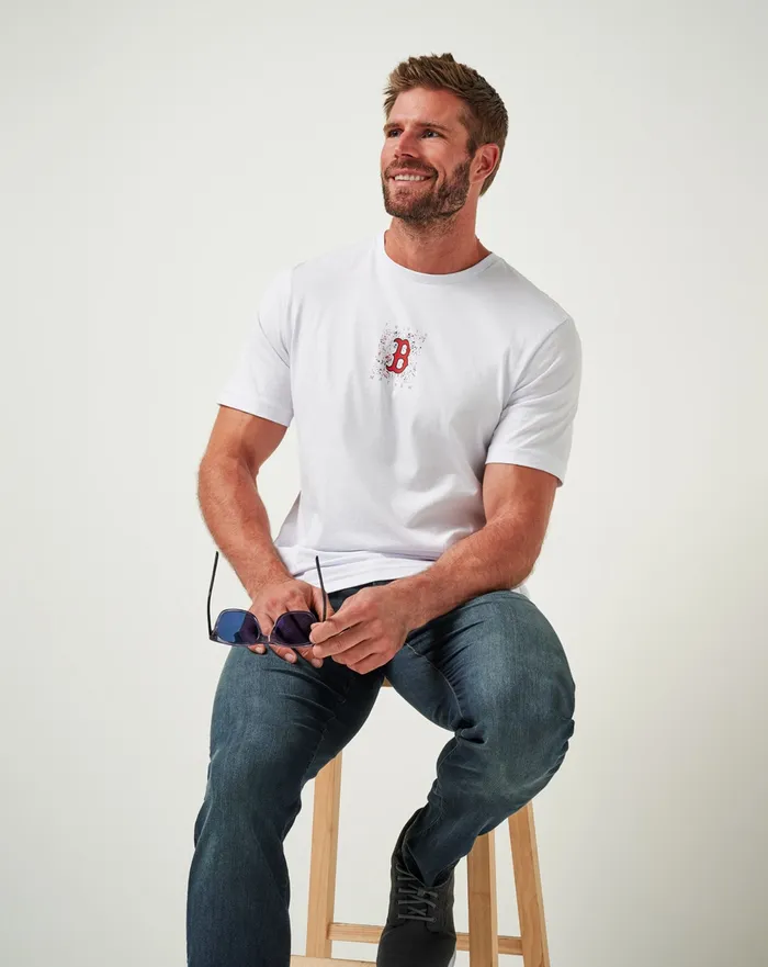 Men Tees TravisMathew BOSTON RED SOX IN THE DUGOUT TEE White