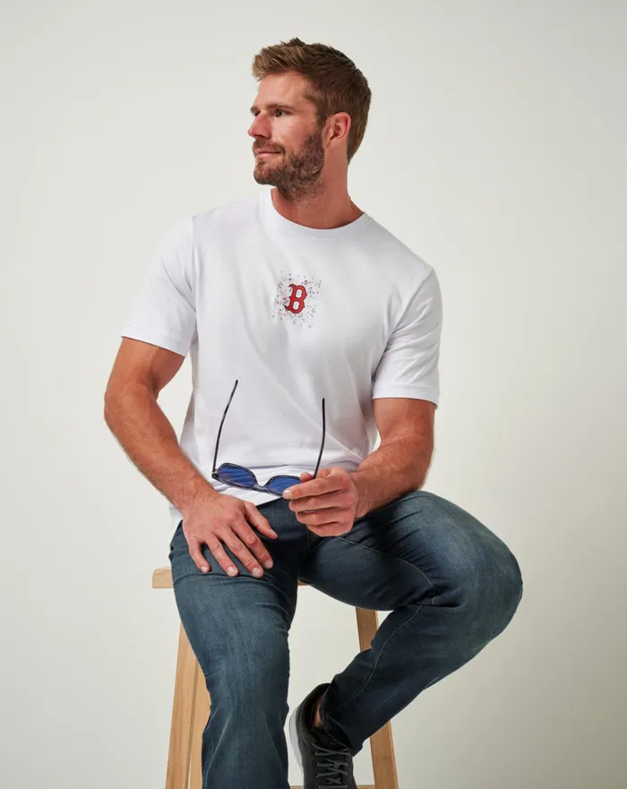 Men Tees TravisMathew BOSTON RED SOX IN THE DUGOUT TEE White