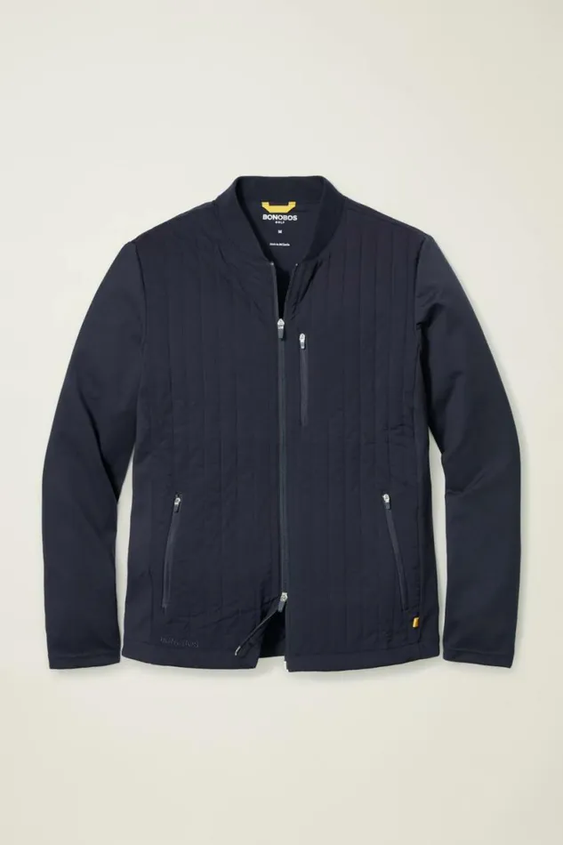 Men The Elements Jacket Navy Vertical Stripe Bonobos Jackets and Coats