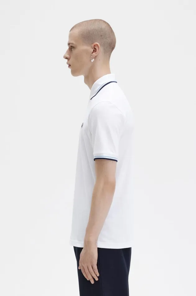 Men The ShirtM12 Whiteicenavy Fred Perry Polo Shirts
