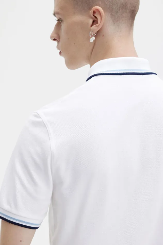 Men The ShirtM12 Whiteicenavy Fred Perry Polo Shirts