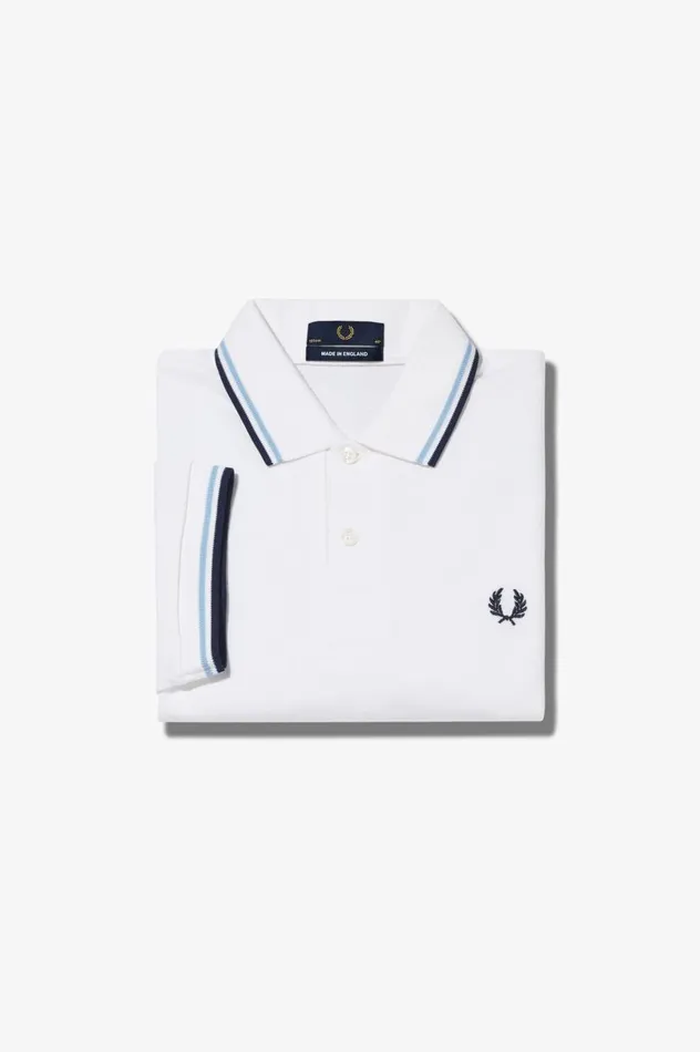 Men The ShirtM12 Whiteicenavy Fred Perry Polo Shirts