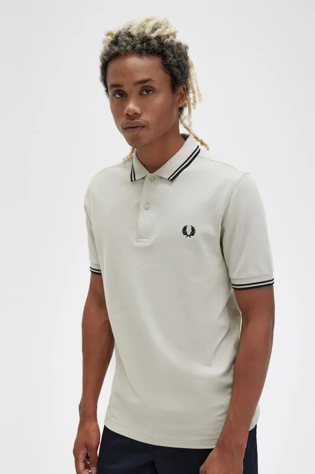 Men The ShirtM3600 Light Oysterblack Fred Perry The Fred Perry Shirt