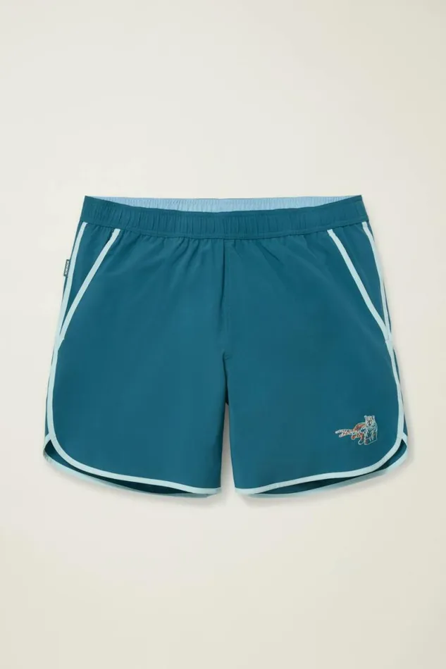 Men Throwback Swim Trunks Blue Electric Tiger Bonobos Swim Trunks