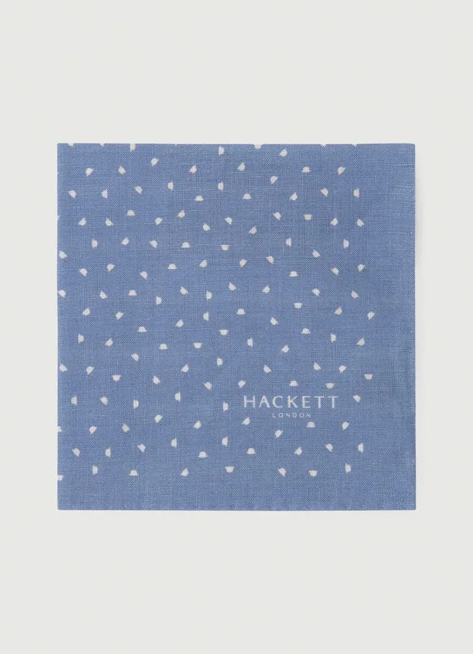 Men Ties and Pocket Squares Hackett London Linen Asymmetric Dot Handkerchief Blue Men Ties and Pocket Squares Hackett London Linen Asymmetric Dot Handkerchief Blue