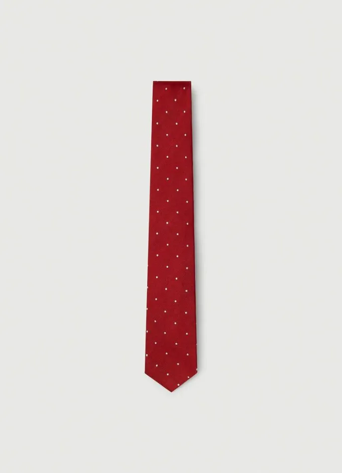 Men Ties and Pocket Squares Hackett London Polka Dot Silk Tie Red