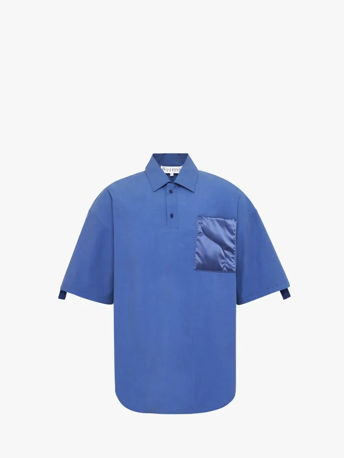Men Tops and Shirts JW Anderson QUILTED POCKET POLO TOP Light Indigo