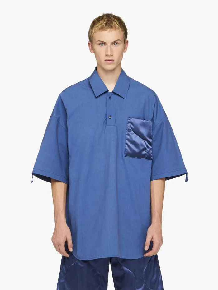 Men Tops and Shirts JW Anderson QUILTED POCKET POLO TOP Light Indigo
