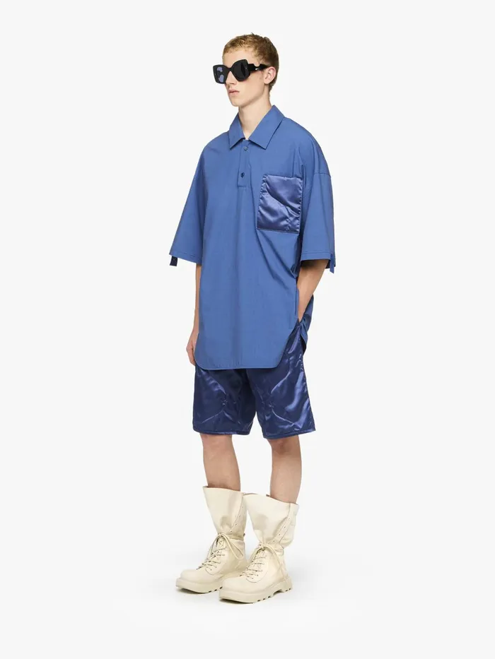 Men Tops and Shirts JW Anderson QUILTED POCKET POLO TOP Light Indigo