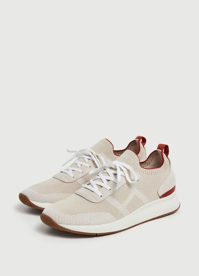Men Trainers Hackett London Knit Design Trainers White