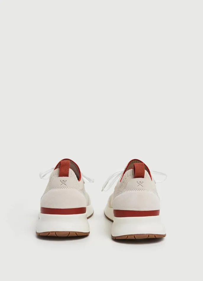 Men Trainers Hackett London Knit Design Trainers White