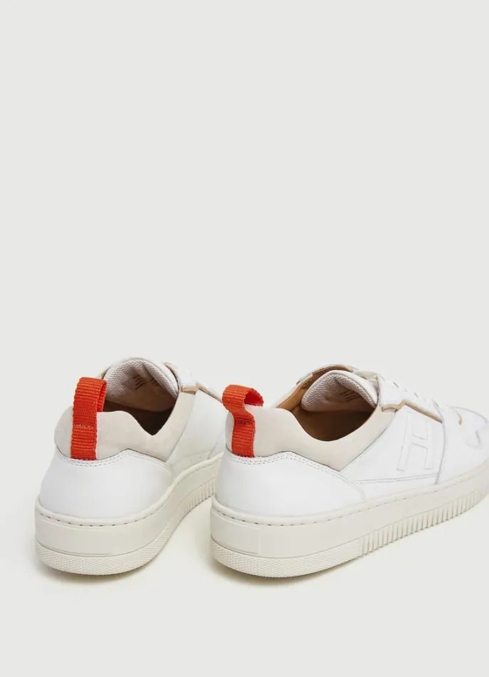 Men Trainers Hackett London Microperforated Leather Trainers White