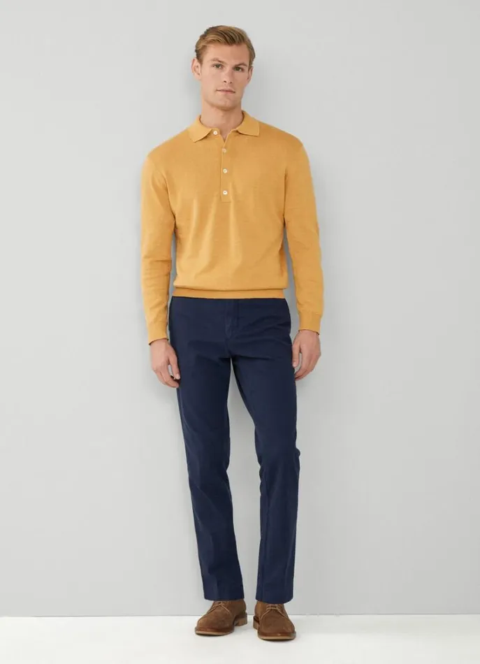 Men Trousers and Chinos Hackett London Slim Fit Piqu Chinos Navy Blazer
