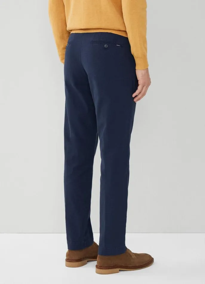 Men Trousers and Chinos Hackett London Slim Fit Piqu Chinos Navy Blazer